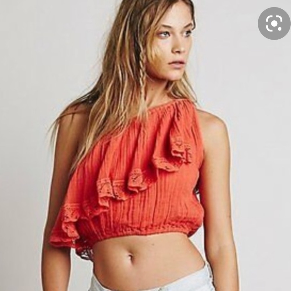 Free People- Jens Pirate Booty Orange Gauze Top